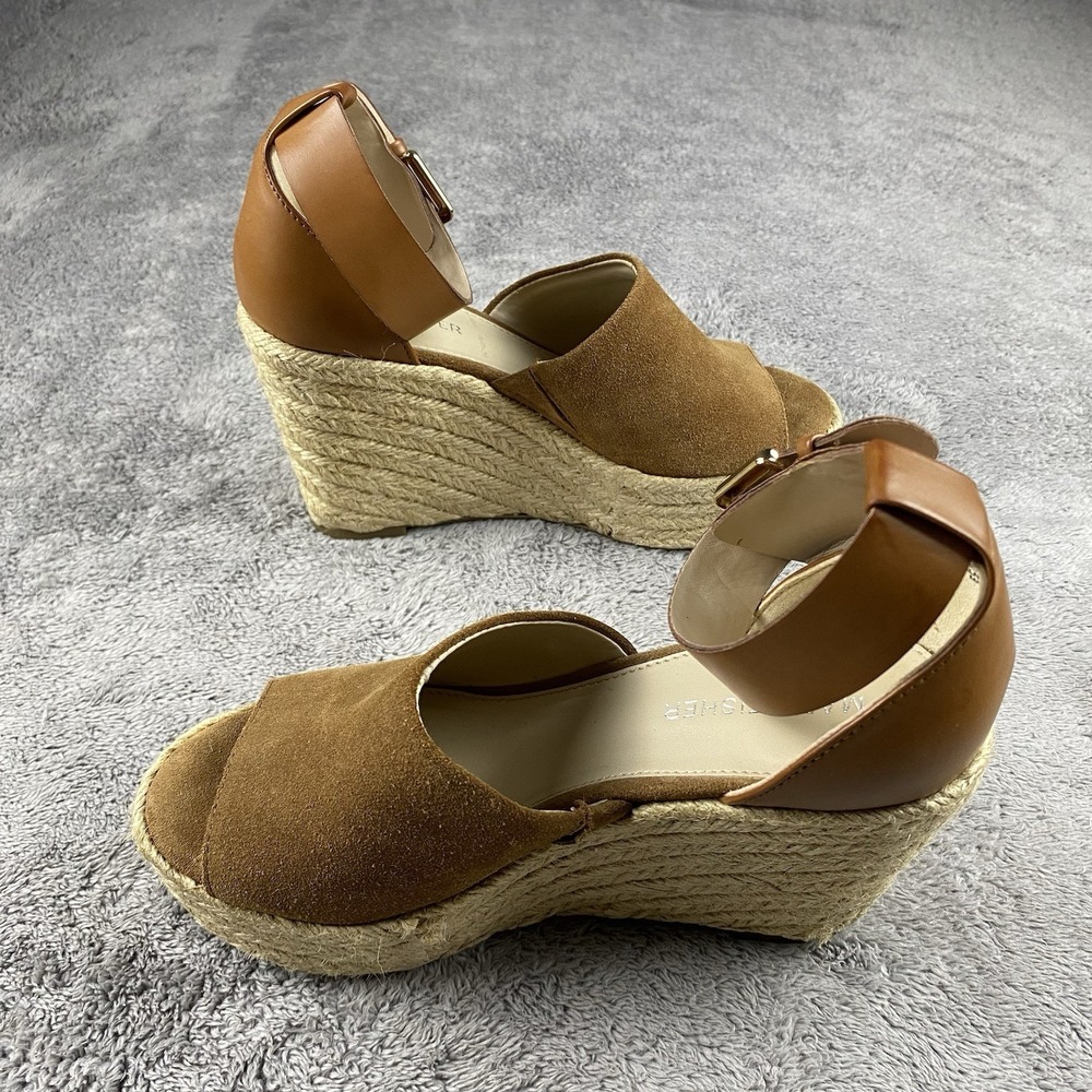 Marc Fisher Espadrille Wedge Sandals Ankle Strap Womens 5 M Brown